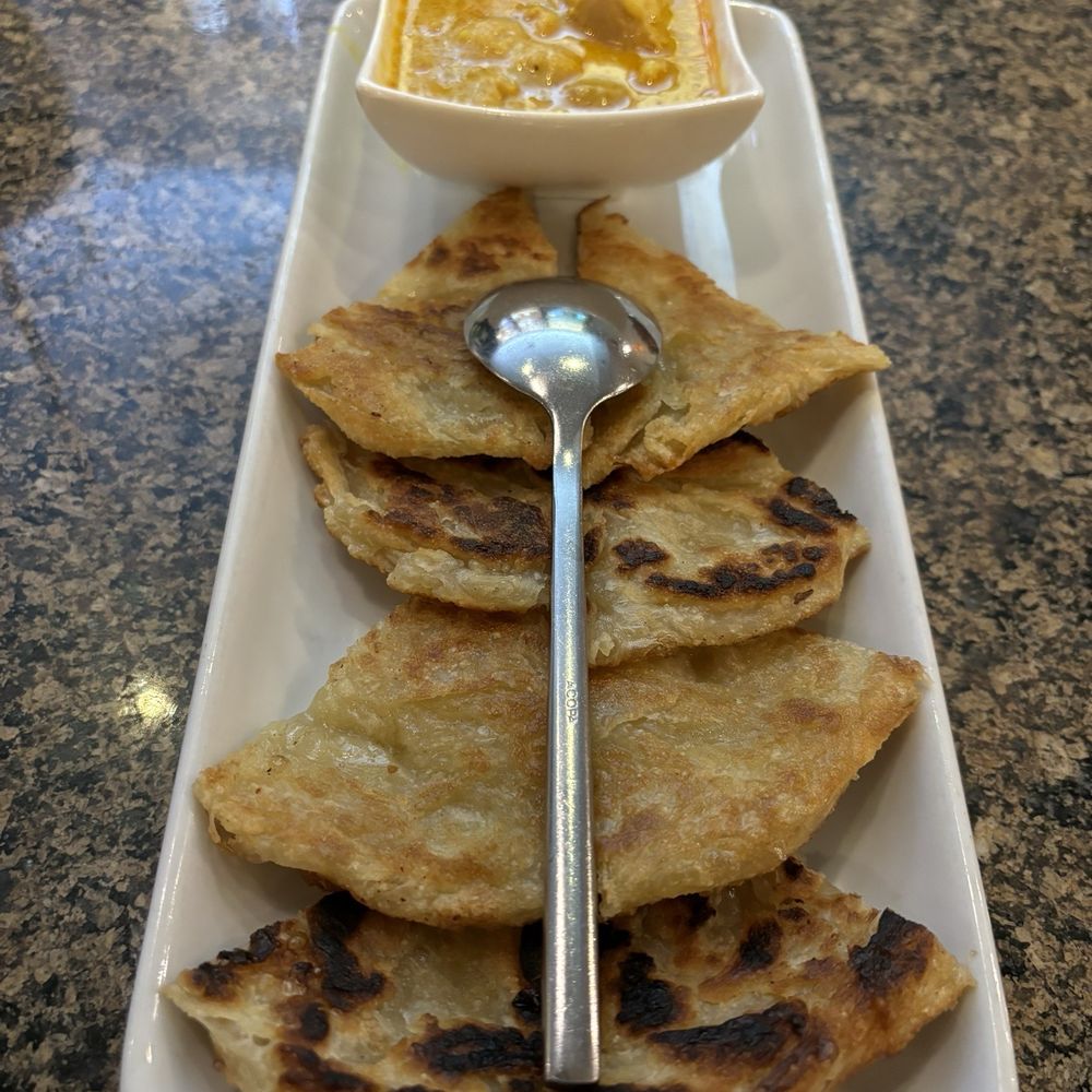 My Burma - Platha with coconut curry chicken ($12.95) - Burmese Near Me - Davis, California My Burma - Platha with coconut curry chicken ($12.95) - Burmese Near Me - Davis, California