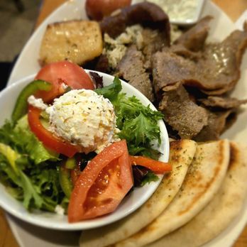 Ethos Greek Bistro - Ethos Platter ,with Gyro meat, very good - Greek Near Me - Coconut Creek, Florida Ethos Greek Bistro - Ethos Platter ,with Gyro meat, very good - Greek Near Me - Coconut Creek, Florida