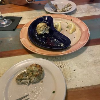 The Magic Oyster - Our appetizer was crab BOM Elaine had the stuffed lobster. I had the Panko crusted grouper. - Seafood Near Me - Jensen Beach, Florida