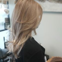 Yvonne's Hair Studio - After color correction added balayage low lights and layers