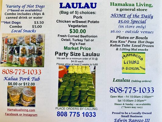Menu photo 2 Hamakua Living, a general store Honokaa, HI