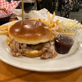 Brew Republic Bierworks - Pulled Pork Sandwich with seasoned fries. Good; not great. - Breweries Near Me - Woodbridge, Virginia Brew Republic Bierworks - Pulled Pork Sandwich with seasoned fries. Good; not great. - Breweries Near Me - Woodbridge, Virginia