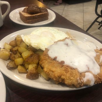 Hungry Jack's - Chicken fried steak, eggs and house potatoes - American Near Me - Crosby, Texas