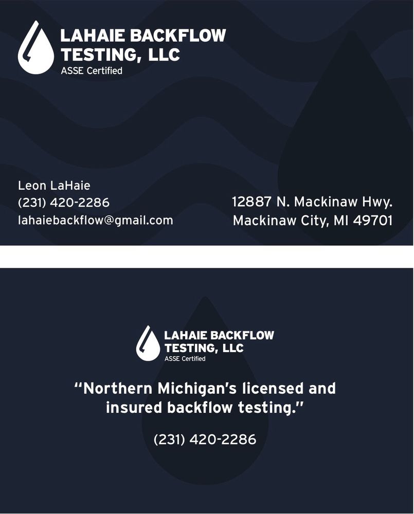 Slide of LaHaie Backflow Testing