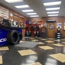 Waiting area , tire service desk and the lobby.