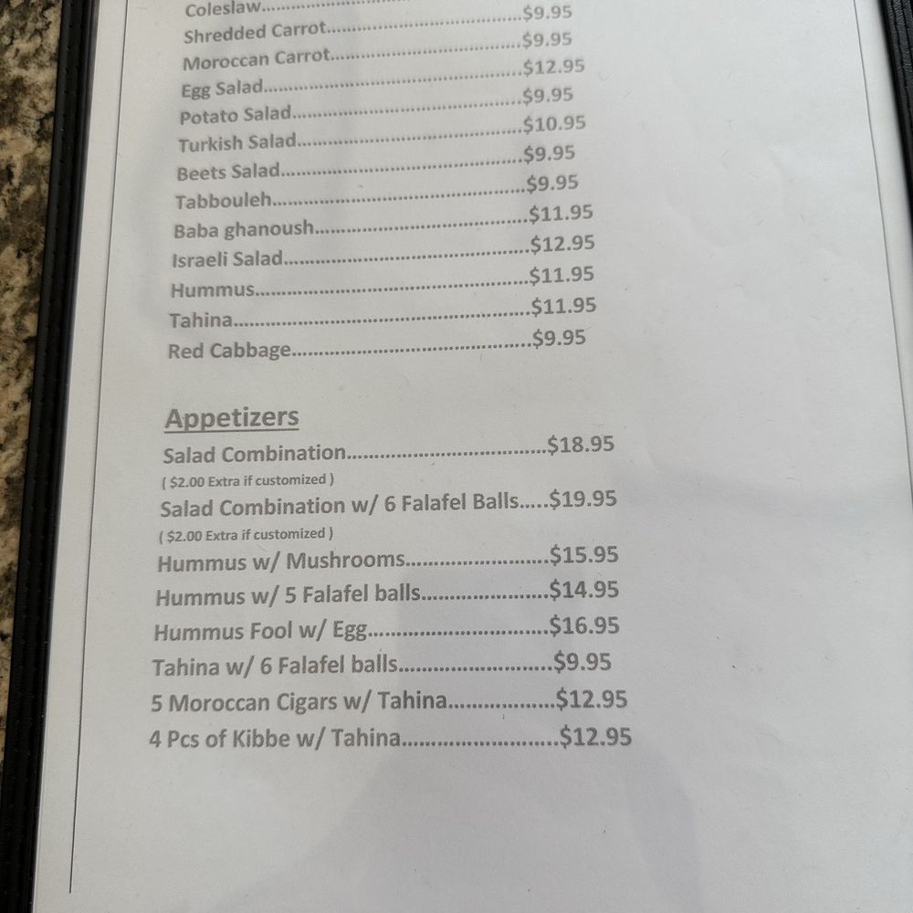 Haifa Restaurant - menu - Kosher Near Me - Los Angeles, California