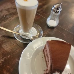 Café Latte and Chocolate Cake were a delicious afternoon treat after a long day exploring the city.