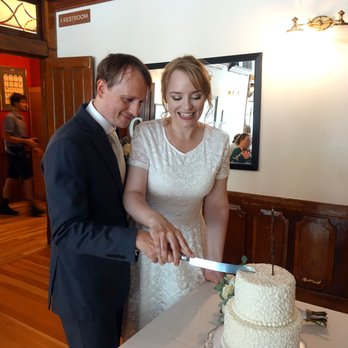 This is the only photo we got of our cake. It looked beautiful!