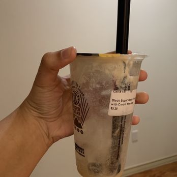 Tiger Sugar - Not sure if you guys can tell but literally half of the glass is full of ice! WTH! - Bubble Tea Near Me - Carrollton, Texas