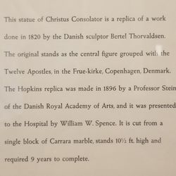 Johns Hopkins Outpatient Center - Description of Christ/God Statue in the rotunda