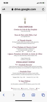 Menu photo 1 Entre Tierras Puebla, PUE Menu photo 1 Entre Tierras Puebla, PUE
