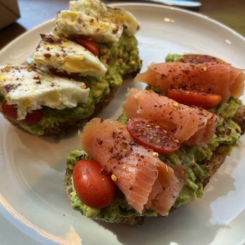 Warka Coffee - Avocado toast with steamed egg and one with smoked salmon. - Coffee & Tea Near Me - Washington, DC, District of Columbia Warka Coffee - Avocado toast with steamed egg and one with smoked salmon. - Coffee & Tea Near Me - Washington, DC, District of Columbia