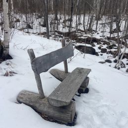 I love this bench next to the stream