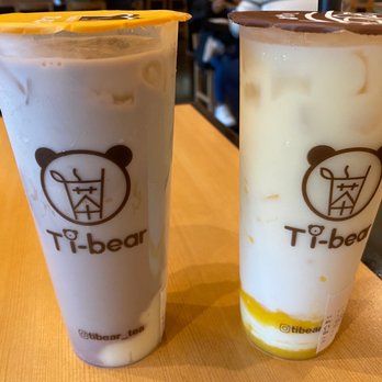 Tibear - Taro Mochi Milk Tea and Mango Genmaicha - Bubble Tea Near Me - Berkeley, California Tibear - Taro Mochi Milk Tea and Mango Genmaicha - Bubble Tea Near Me - Berkeley, California