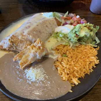Los Gallos Cocina Mexicana - Chicken Chimichanga with beans & rice. - Mexican Near Me - Clawson, Michigan Los Gallos Cocina Mexicana - Chicken Chimichanga with beans & rice. - Mexican Near Me - Clawson, Michigan