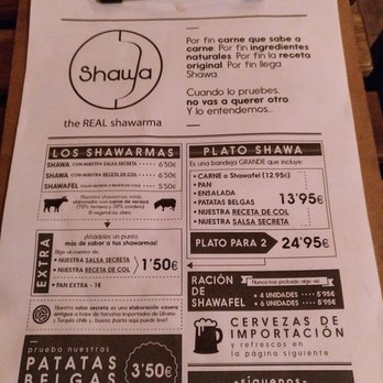Shawa - Carta comida - Arabic Near Me - Madrid, M