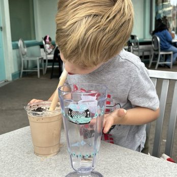 Flo's V8 Cafe - Flo's Classic Shake in Souvenir Glass - Cafes Near Me - Anaheim, California