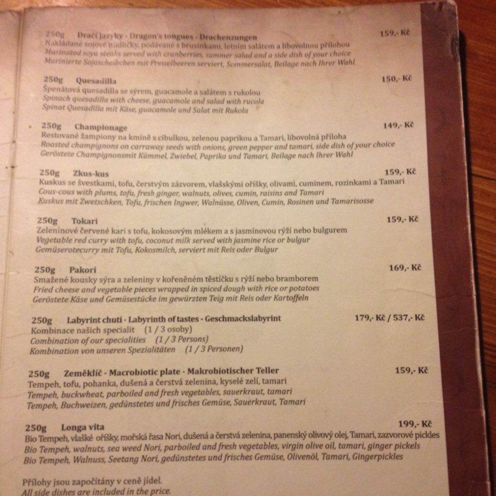 Laibon - Main dishes - Vegetarian Near Me - Cesky Krumlov, JC