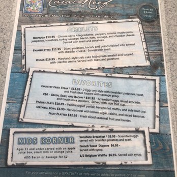 Coral Reef Bar and Grill - Menu shot - American Near Me - Orlando, Florida Coral Reef Bar and Grill - Menu shot - American Near Me - Orlando, Florida