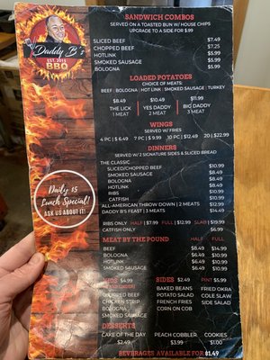 Menu photo 1 Daddy B’s BBQ, LLC Haskell, OK