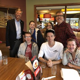 Our family at Denny's photo taken by waitress Michelle