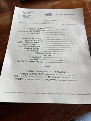 Menu photo 1 Barbuto New York, NY Menu photo 1 Barbuto New York, NY