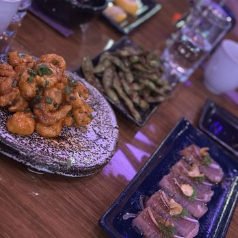 Ten Sushi - VC Rock Shrimp Tempura, Chili Garlic Edamame  and Truffle Tuna - Sushi Bars Near Me - Houston, Texas