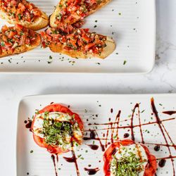 Burrata and bruschetta