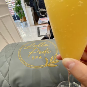 Lalla Pedi Spa - Mimosa & not pictured is a glazed donut & fresh fruit as a part of their customer appreciate they like to do! - Nail Salons Near Me - Pasadena, Texas Lalla Pedi Spa - Mimosa & not pictured is a glazed donut & fresh fruit as a part of their customer appreciate they like to do! - Nail Salons Near Me - Pasadena, Texas