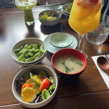 Mikado - Organic Edamame spring salad Miso Soup sangria - Japanese Near Me - Brooklyn, New York
