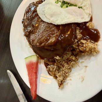 Jessica's - Prime Rib Loco Moco with Adobo Fried Rice - Breakfast & Brunch Near Me - Aiea, Hawaii Jessica's - Prime Rib Loco Moco with Adobo Fried Rice - Breakfast & Brunch Near Me - Aiea, Hawaii