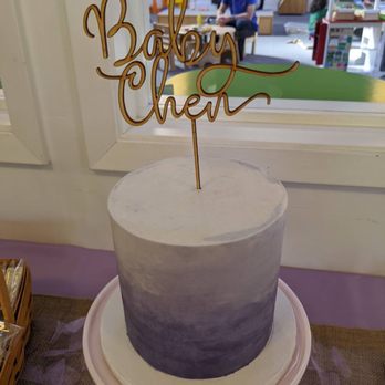 From Flour - Lavender ombré - inside is strawberry cake - Custom Cakes Near Me