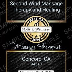 Second Wind Massage Therapy and Healing - Thank you, Concord for voting for me