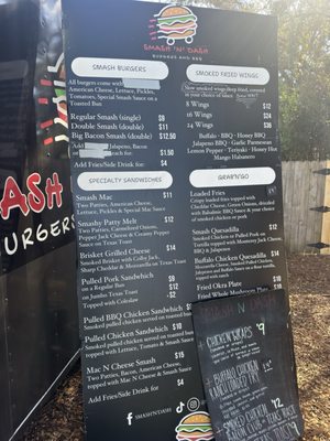 Menu photo 1 Smash N Dash Pensacola, FL