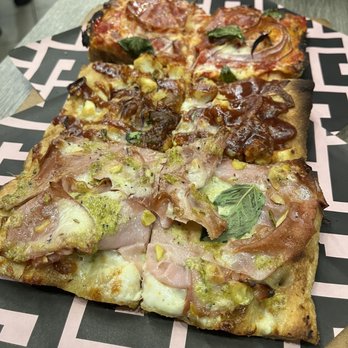 Pizza Collective - Top to bottom: calabrese, chicken bbq, emiliana - Pizza Near Me - New York, New York Pizza Collective - Top to bottom: calabrese, chicken bbq, emiliana - Pizza Near Me - New York, New York