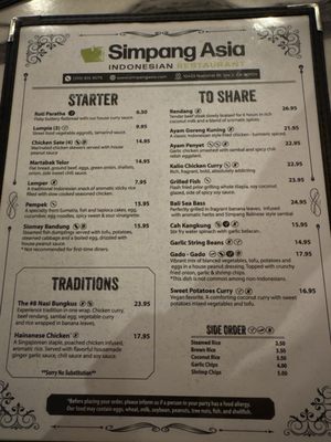 Menu photo 2 Simpang Asia Los Angeles, CA