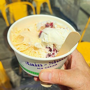 Rain or Shine - Salted Caramel + Lemon Blueberry - Ice Cream & Frozen Yogurt Near Me - Vancouver, British Columbia Rain or Shine - Salted Caramel + Lemon Blueberry - Ice Cream & Frozen Yogurt Near Me - Vancouver, British Columbia