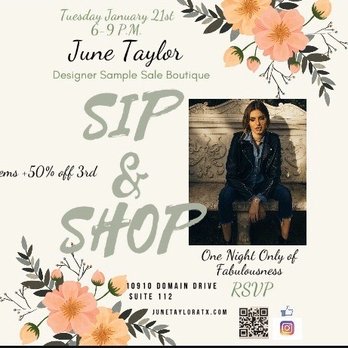 June Taylor - Join our community and sip some bubbles and get your shop on - Women's Clothing Near Me - Austin, Texas June Taylor - Join our community and sip some bubbles and get your shop on - Women's Clothing Near Me - Austin, Texas