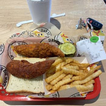 Dave's Hot Chicken - Dave's #1 2 Tenders w/ Fries - Chicken Shop Near Me - Newton, Massachusetts Dave's Hot Chicken - Dave's #1 2 Tenders w/ Fries - Chicken Shop Near Me - Newton, Massachusetts