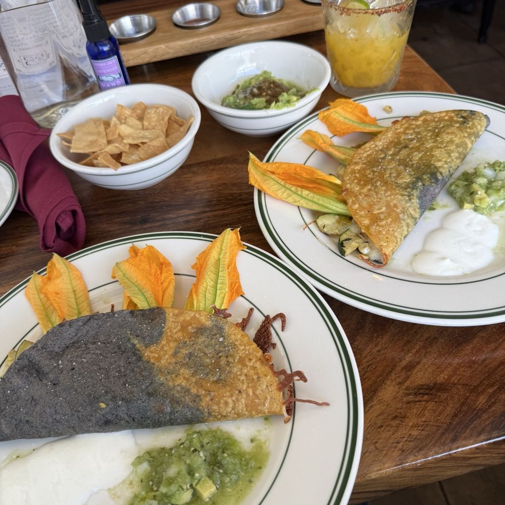Corazon Comedor - Quesadilla de flor de calabaza with Mexican zucchini and corn home made tortillas so delicious - Mexican Near Me - Santa Barbara, California