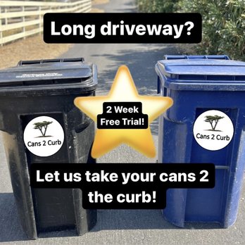 Cans 2 Curb - Long Driveway? No Problem!! 

Now is a great time to sign up! Get 2 weeks of service, completely FREE! 

Call now!

1(831)610-4055 - Junk Removal & Hauling Near Me