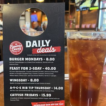 Famous Dave's Bar-B-Que - Iced Tea - Barbeque Near Me - Las Vegas, Nevada Famous Dave's Bar-B-Que - Iced Tea - Barbeque Near Me - Las Vegas, Nevada