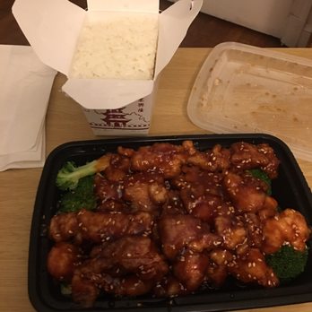 Jerry Chan's - Sesame Chicken with steamed rice - Chicken Wings Near Me - Washington, DC, District of Columbia