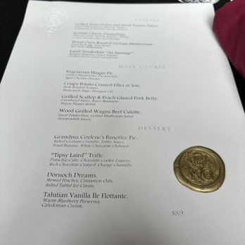 Nadair - Menu (3 course) - Scottish Near Me - Atlanta, Georgia