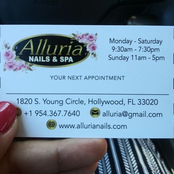 Alluria Nails & Spa - Business card - Nail Salons Near Me - Hollywood, Florida Alluria Nails & Spa - Business card - Nail Salons Near Me - Hollywood, Florida