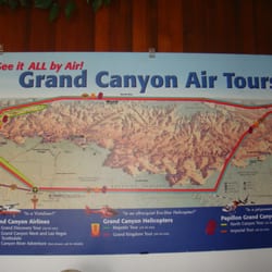 Grand Canyon Scenic Airlines - Air tour map with different routes.