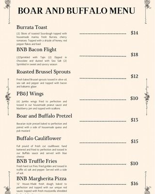 Menu photo 5 Boar and Buffalo Craft Bar Palm Harbor, FL Menu photo 5 Boar and Buffalo Craft Bar Palm Harbor, FL