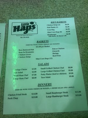 Menu photo 2 Little Hap's Bar & Grill Home, KS Menu photo 2 Little Hap's Bar & Grill Home, KS