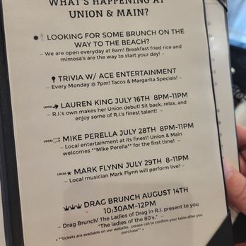 Union & Main - Fun times - Breakfast & Brunch Near Me - East Greenwich, Rhode Island Union & Main - Fun times - Breakfast & Brunch Near Me - East Greenwich, Rhode Island