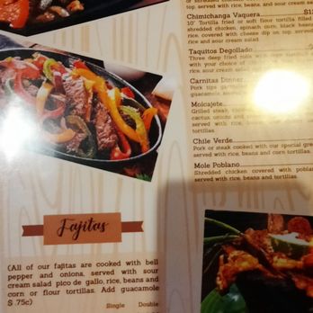 Si Senor - the menu of a restaurant - Mexican Near Me - Newport News, Virginia